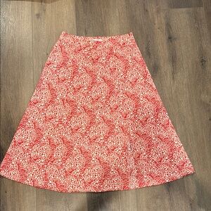Elegant Red Floral Women's Skirt Loft